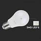 Lâmpada LED Plastic 11W A60 3000K E27 V-TAC - Thumbnail 4