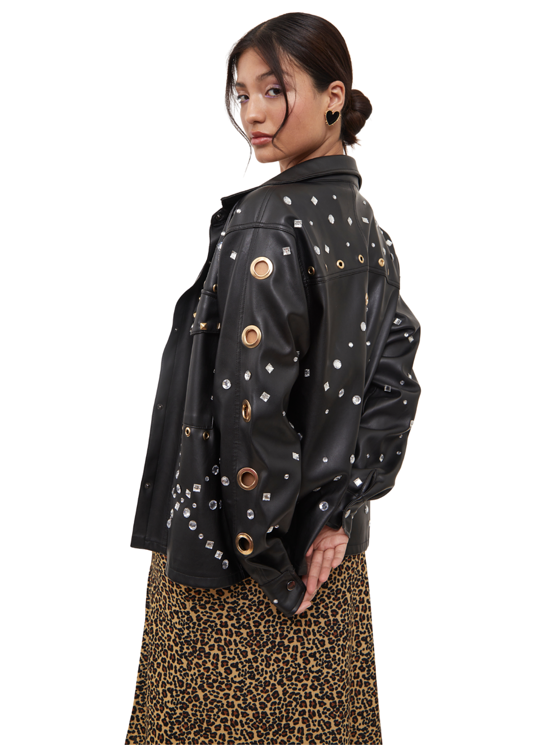 Chaqueta efecto cuero 