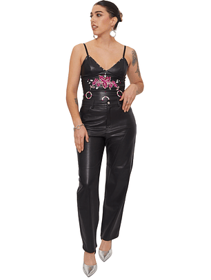 Faux leather bodysuit 