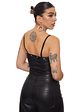 Faux leather bodysuit 