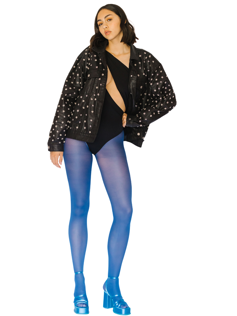 Chaqueta jeans metalizada 