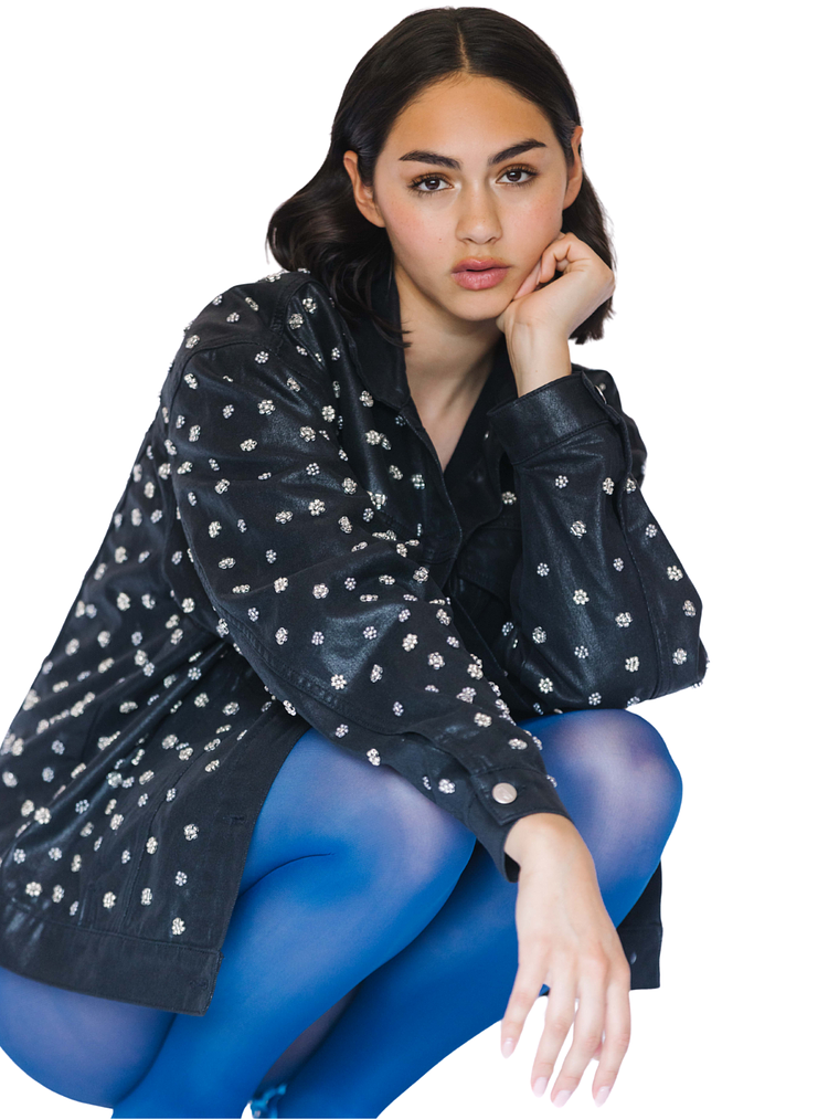 Chaqueta jeans metalizada 