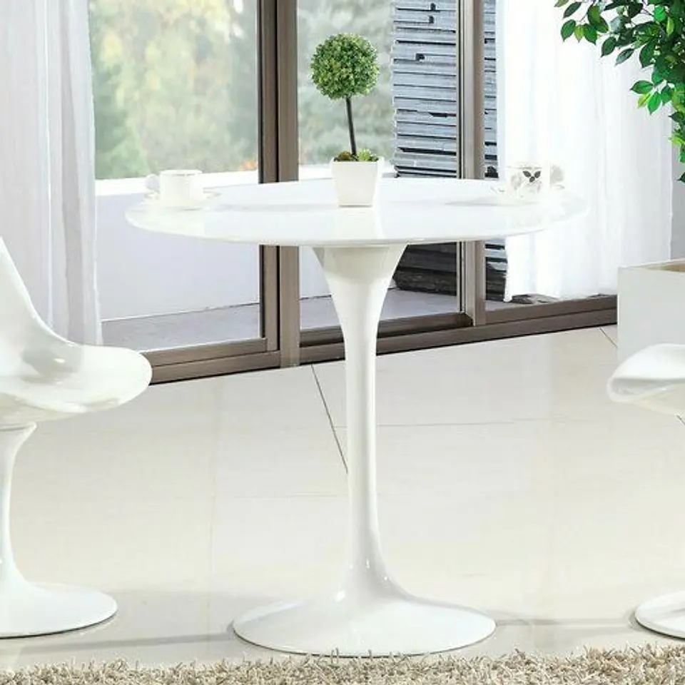 Mesa Redonda Tulip 80cm MDF y Base Meta firme- comedor restaurant cafeterias terraza interior 3