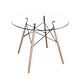 Mesa Redonda 80cm Eames Comedor de Vidrio y madera para Comedor Reunion Eventos  - Miniatura 3
