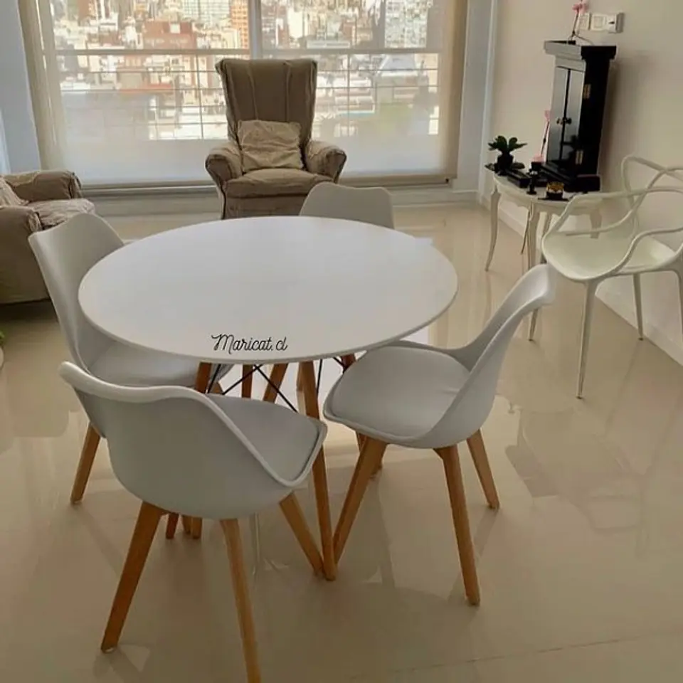 Comedor Redondo Melamina 4 Sillas Tulip – Mesa 100cm 2