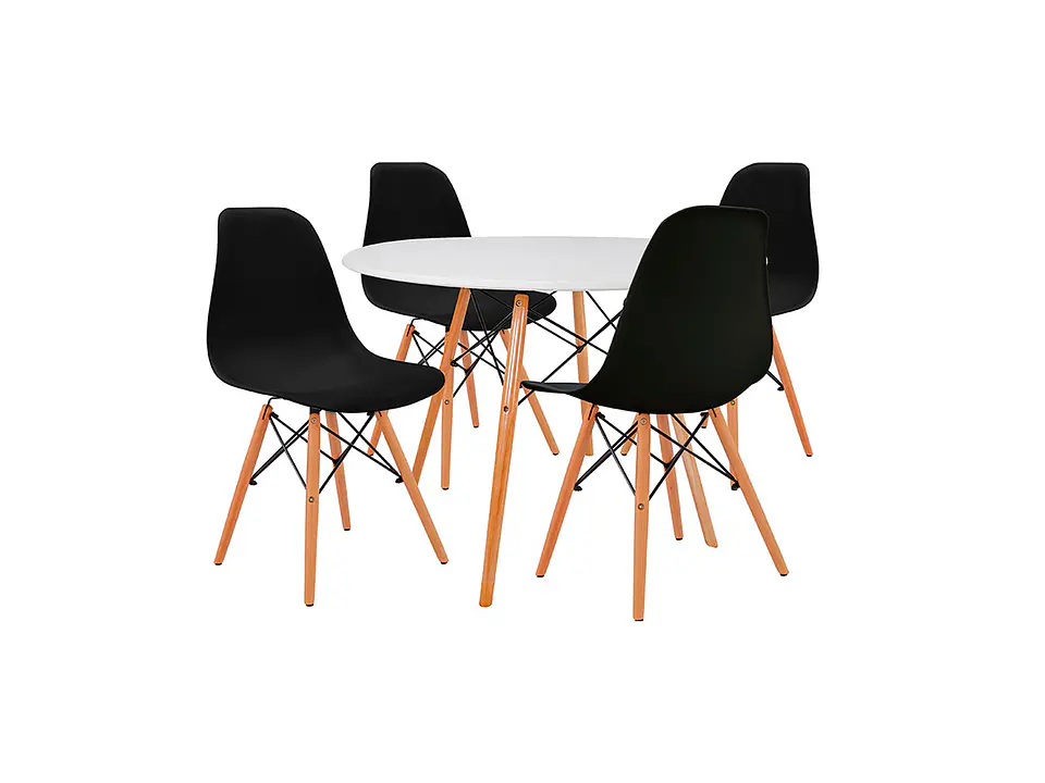 Comedor Redondo Melamina 4 Sillas Eames – Mesa 80cm 5