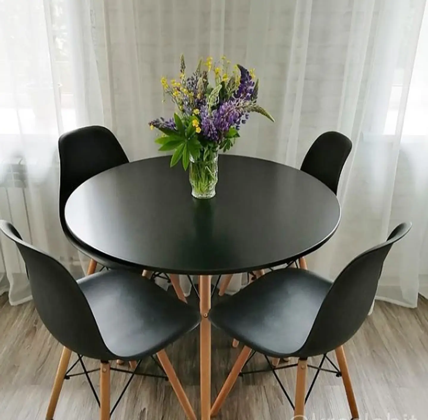 Comedor Redondo Melamina 4 Sillas Eames – Mesa 80cm 2