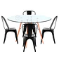 Mesa Redonda Vidrio +4 Sillas Tolix – Comedor 80cm - Miniatura 1