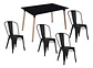 Comedor Rectangular Melamina 4 Sillas Tolix – Mesa 100cm - Miniatura 2