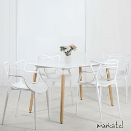 Mesa Rectangular + 4 Sillas Masters 