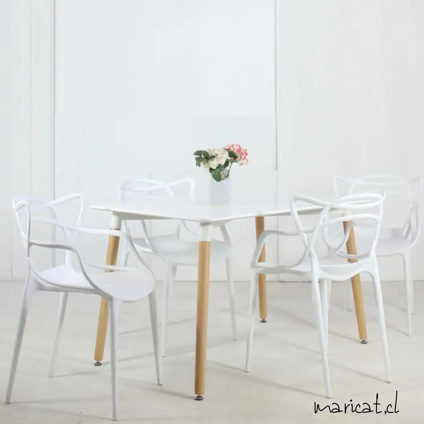 Comedor Rectangular Melamina 4 Sillas Masters – Mesa 130x80cm 1