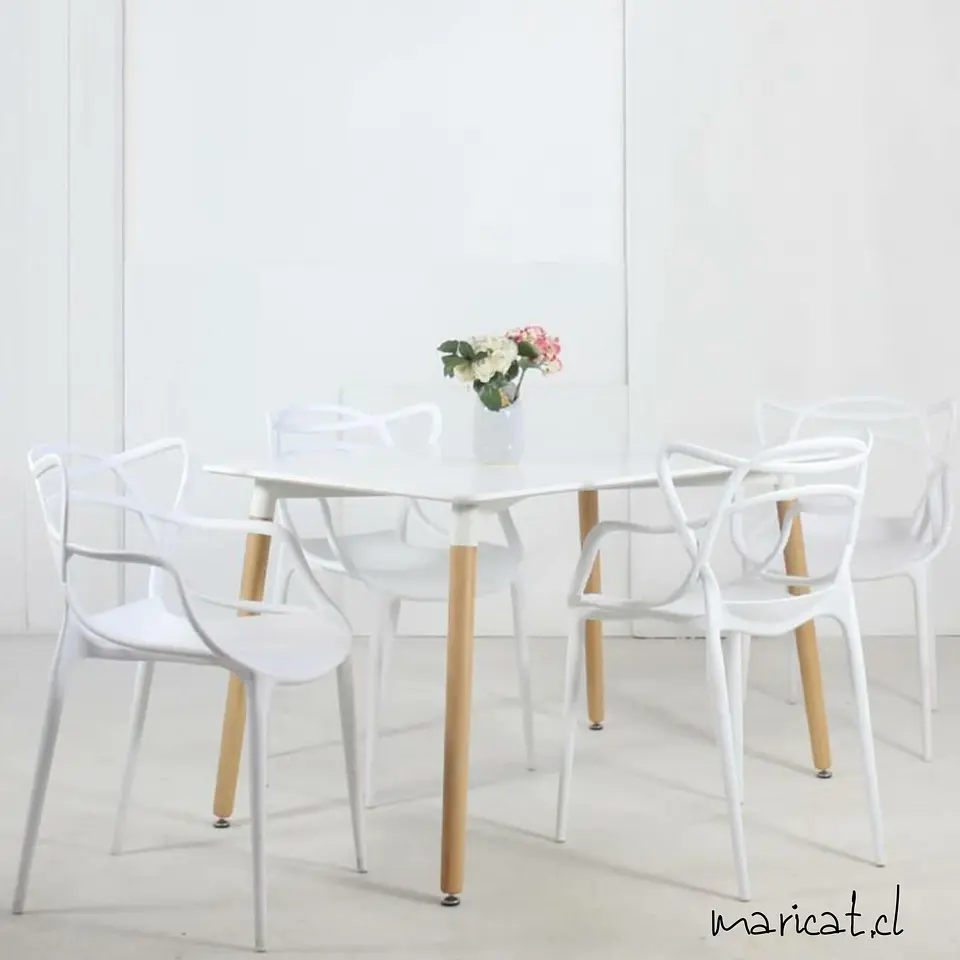 Comedor Rectangular Melamina 4 Sillas Masters – Mesa 130x80cm 1