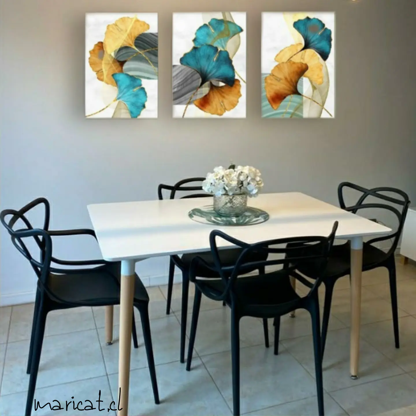 Comedor Rectangular Melamina 4 Sillas Masters – Mesa 130x80cm 2