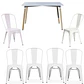 Comedor Rectangular Melamina 6 Sillas Tolix – Mesa 120x80cm - Miniatura 2