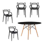 Mesa Redonda eames MDF + 4 sillas master polipropileno- comedor 100cm - Miniatura 2