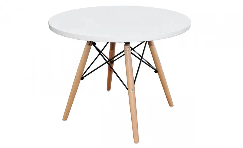 Mesa centro Kids 60cm MDF y Madera Blanca 2