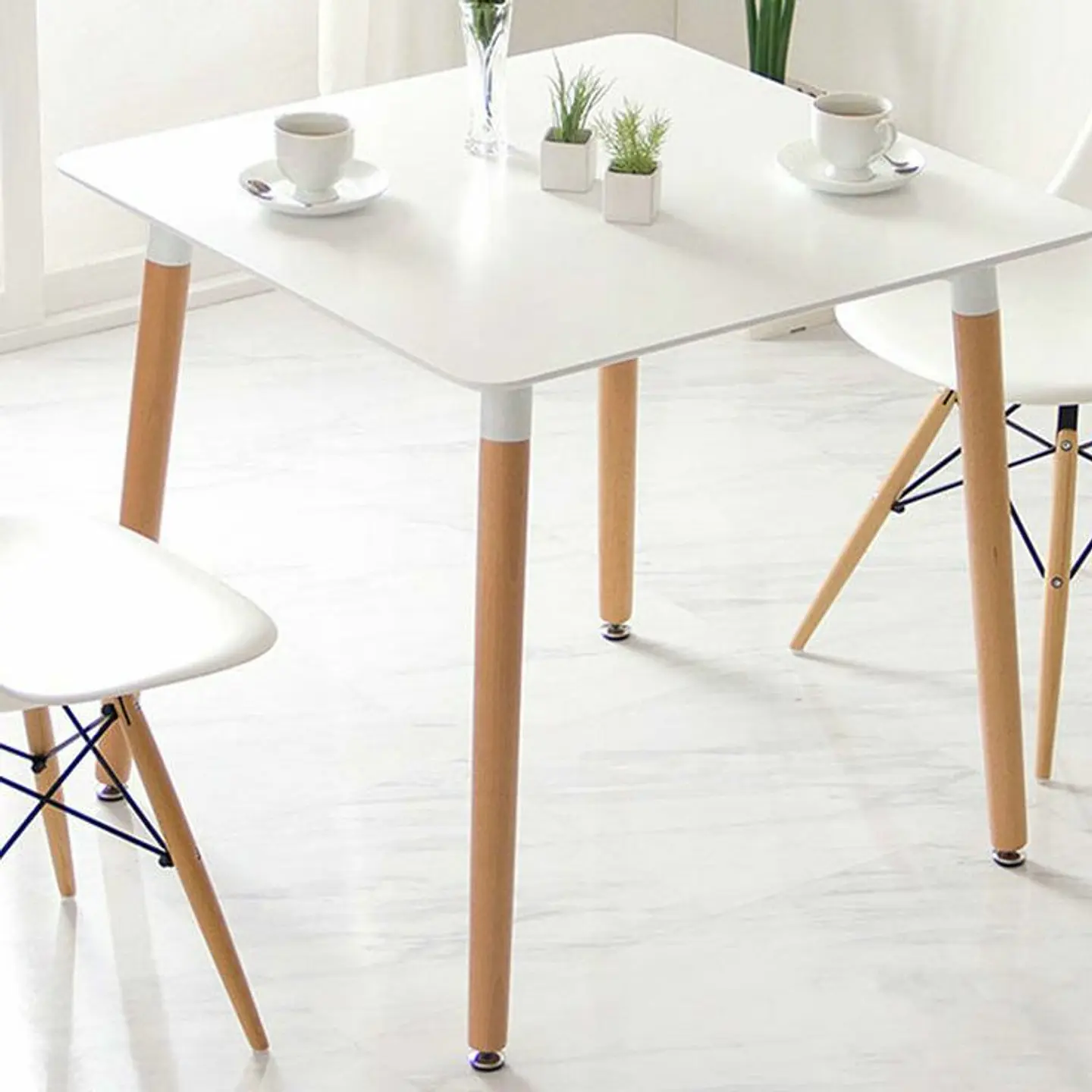 Mesa Eames Cuadrada MDF 80x80 cm Estilo Nórdico Moderno 3