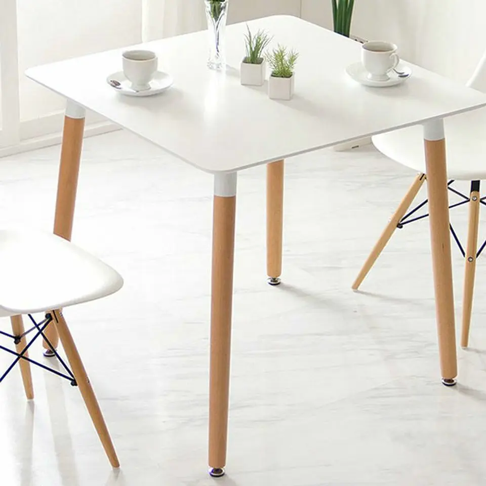 Mesa Eames Cuadrada MDF 80x80 cm Estilo Nórdico Moderno 3