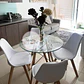 Comedor Redondo Vidrio 4 Sillas Tulip – Mesa 80cm - Miniatura 3