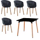 Comedor Cuadrado Melamina 4 Sillas Eames – Mesa 80x80cm - Miniatura 1
