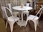 Mesa redonda tulip MDF + 4 sillas tolix metal- comedor terraza - Miniatura 1