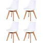 Pack 4 Sillas Tulip Asiento Polipropileno Cojín Eco Cuero  - Miniatura 7