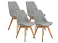 Pack 4 Sillas Tulip Asiento Polipropileno Cojín Eco Cuero  - Miniatura 4