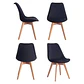 Pack 4 Sillas Tulip Asiento Polipropileno Cojín Eco Cuero  - Miniatura 2