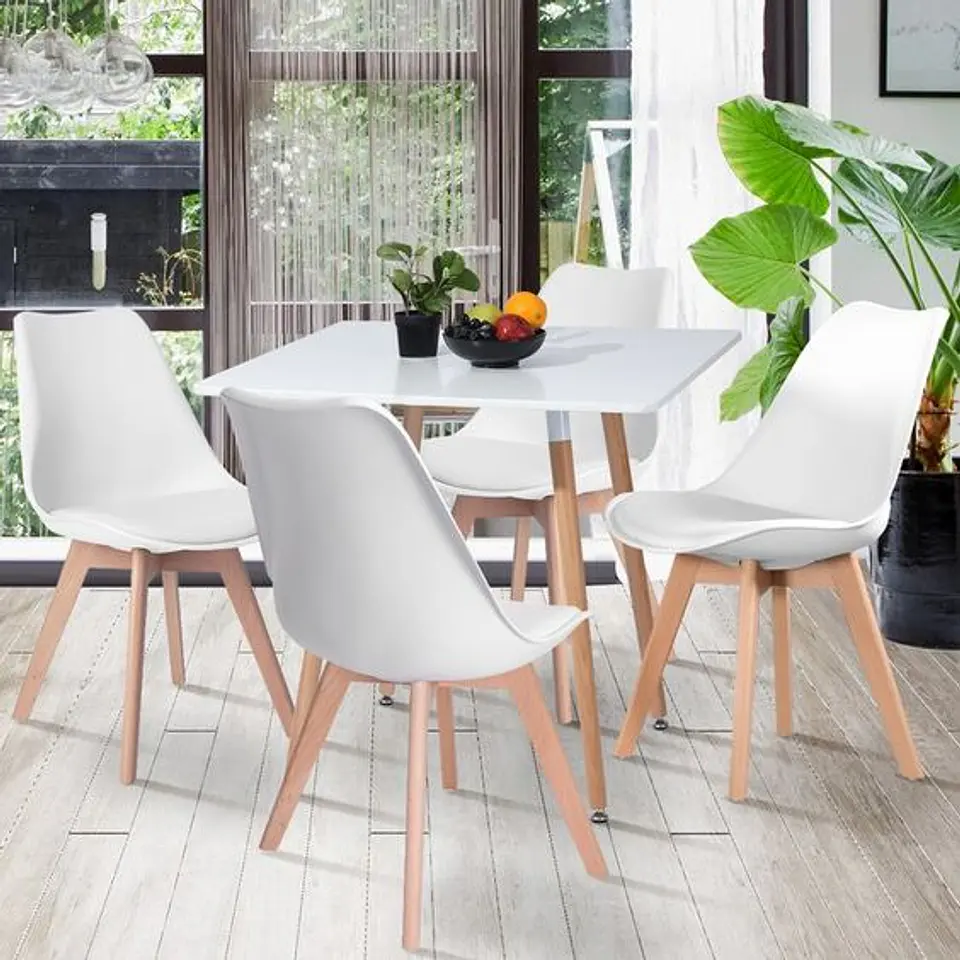 Comedor Cuadrado Melamina 4 Sillas Tulip – Mesa 80x80cm 5