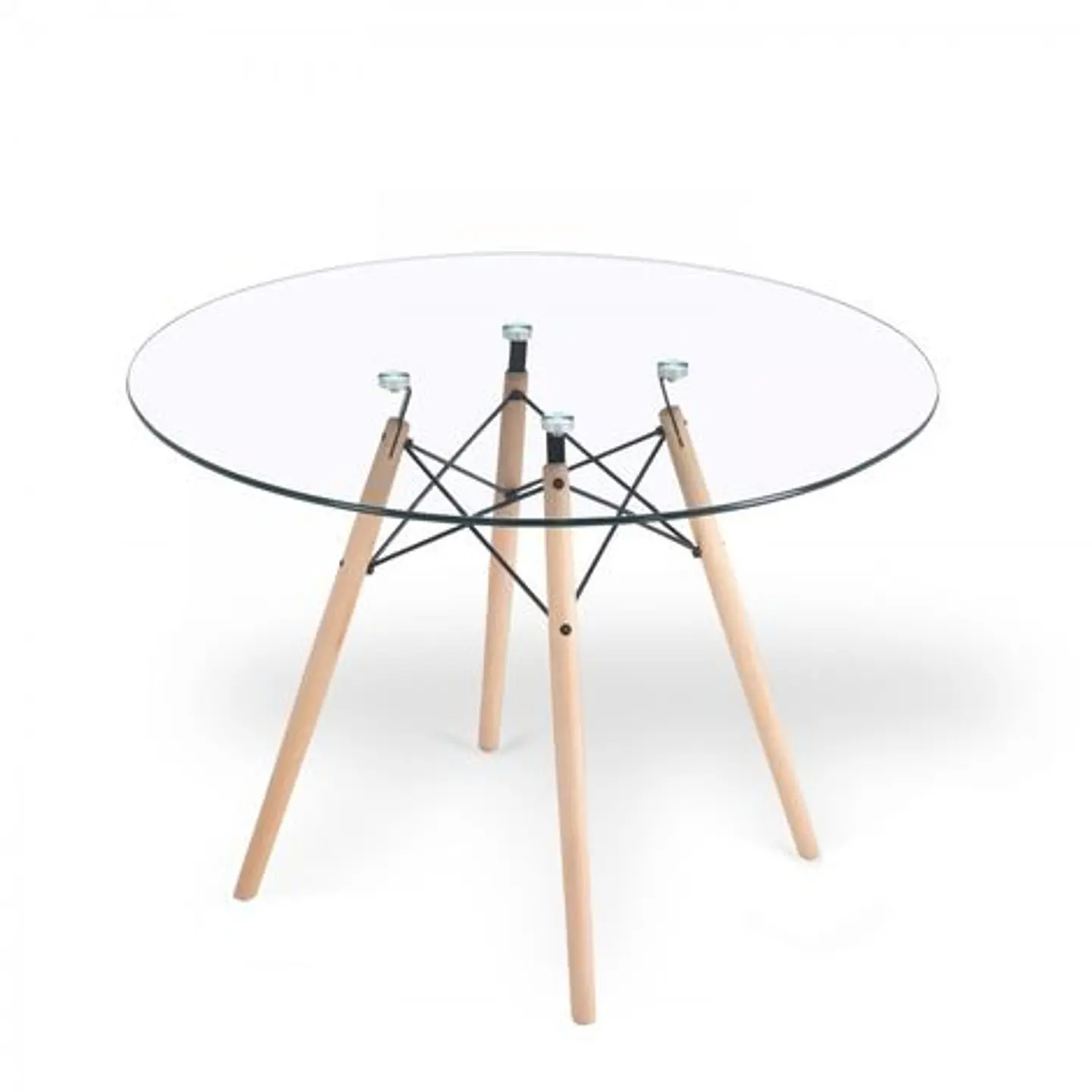 Mesa 100cm Eames Comedor de Vidrio y madera para Comedor Reunion Eventos 2