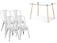 Comedor Rectangular Vidrio 4 Sillas Tolix – Mesa 120x80cm - Miniatura 3