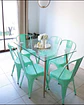 Comedor Rectangular Vidrio 4 Sillas Tolix – Mesa 120x80cm - Miniatura 2