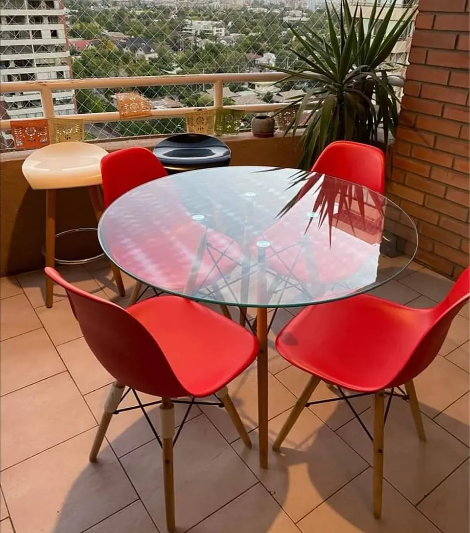 Comedor Redondo Madera 4 Sillas Eames – Mesa 100cm 5