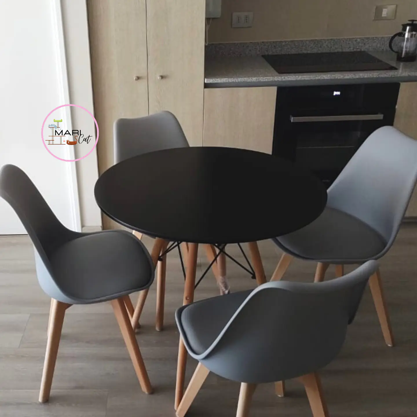 Comedor Redondo Melamina 4 Sillas Tulip – Mesa 80cm 9