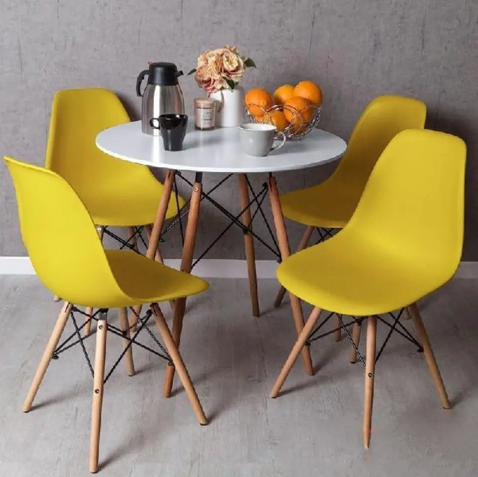 Comedor Redondo Melamina 4 Sillas Eames – Mesa 80cm 8