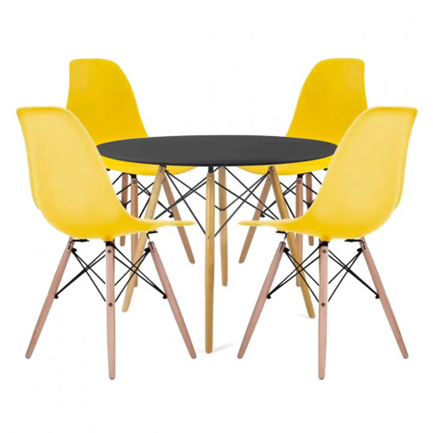 Comedor Redondo Melamina 4 Sillas Eames – Mesa 80cm 9