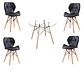 Mesa Eames Redonda Vidrio +4 Sillas Mariposa – Comedor 80cm - Miniatura 3