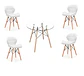Mesa Eames Redonda Vidrio +4 Sillas Mariposa – Comedor 80cm - Miniatura 7