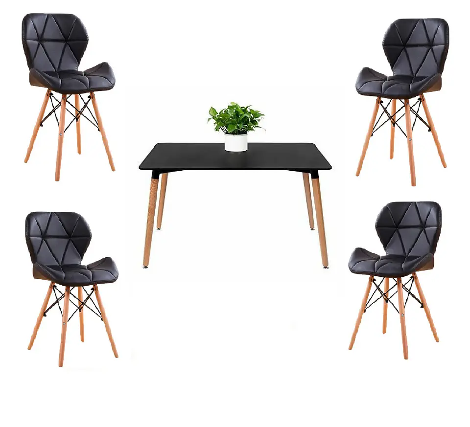 Comedor Rectangular Melamina 4 Sillas Mariposa – Mesa 130x80cm 5