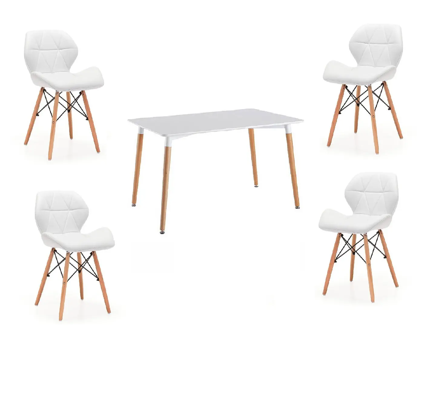 Comedor Rectangular Melamina 4 Sillas Mariposa – Mesa 130x80cm 3