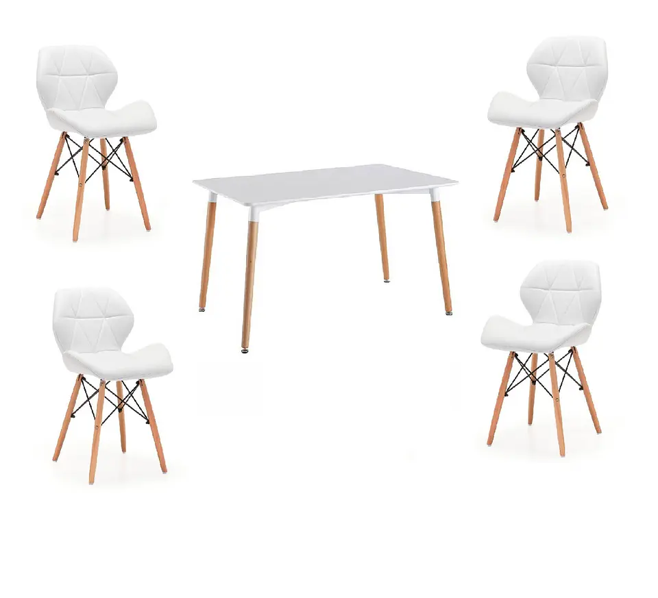 Comedor Rectangular Melamina 4 Sillas Mariposa – Mesa 130x80cm 3