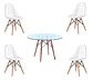 Comedor Redondo Vidrio 4 Sillas Capitoné – Mesa 100cm - Miniatura 3