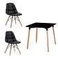 Mesa cuadrada eames MDF + Silla capitone eames ecocuero acolchada- comedor 80cm - Miniatura 1
