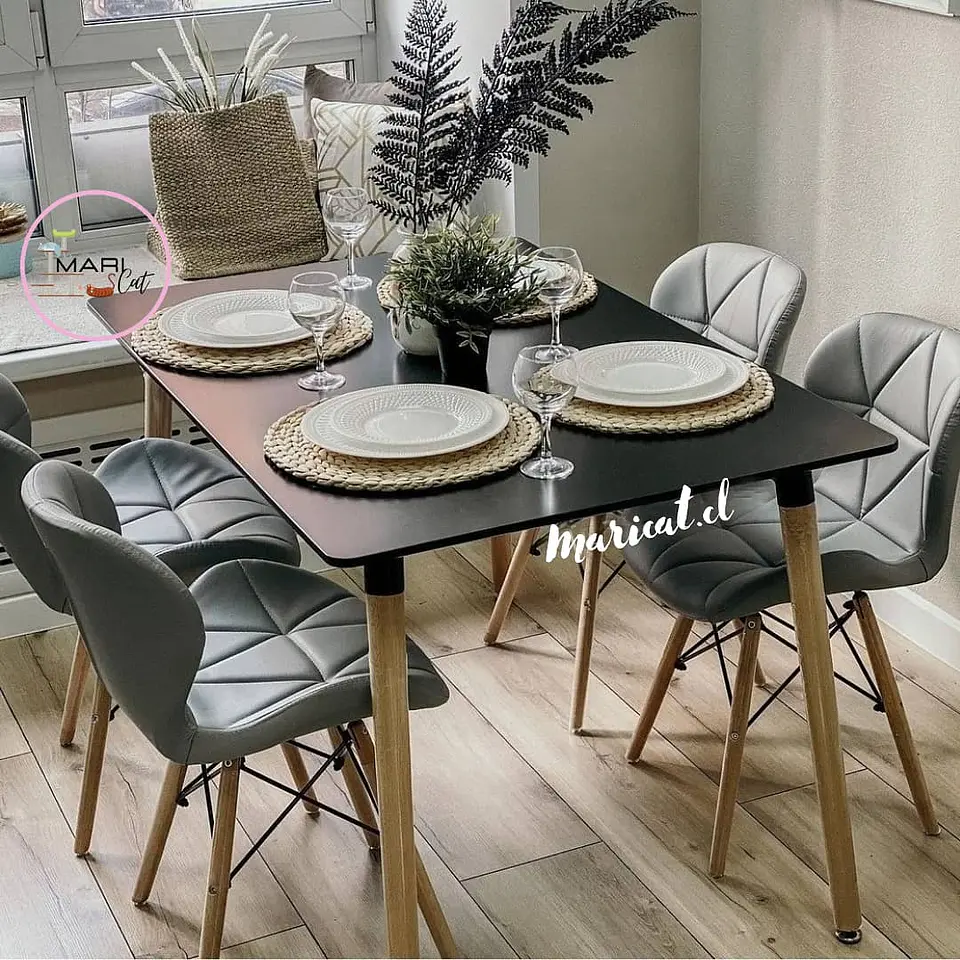 Comedor Rectangular Melamina 4 Sillas Mariposa – Mesa 130x80cm 1