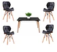 Mesa Rectangular eames MDF + 4 sillas mariposa eames acolchada- comedor - Miniatura 3