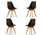 Pack 4 Sillas Tulip Asiento Polipropileno Cojín Eco Cuero  - Miniatura 10