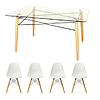 Mesa Rectangular + silla eames polipropileno nordico