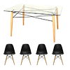 Mesa Rectangular + silla eames polipropileno nordico