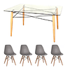 Mesa Rectangular + silla eames polipropileno nordico
