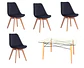 Mesa Rectangular europeo vidrio + 4 sillas tulip polipropileno con cojin - comedor 140cm - Miniatura 7
